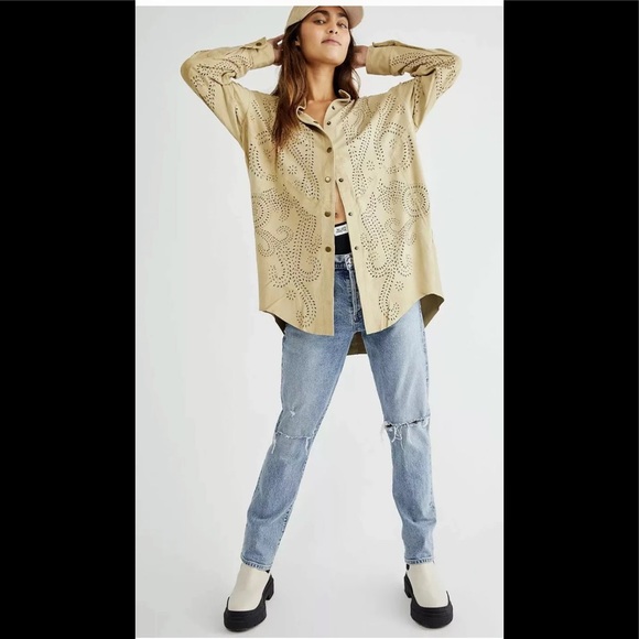 Free People Arabesane Suede Shirt Medium $795.00 By Mes Demoiselles - Picture 4 of 12